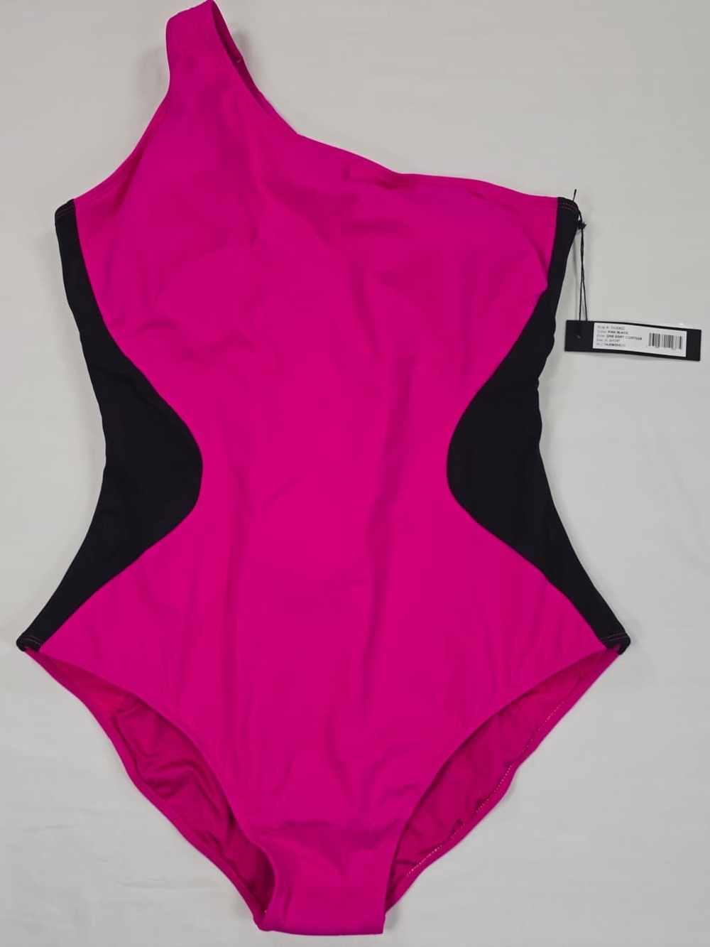 TA3 One Sidey CONTOUR Swimsuit Pink Black Lace Up Corset XL Short NWT Beach
